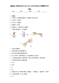 2020-2021学年福建省三明市将乐县九年级上学期期中化学试题（含答案与解析）