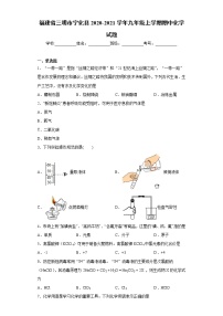 2020-2021学年福建省三明市宁化县九年级上学期期中化学试题（含答案与解析）