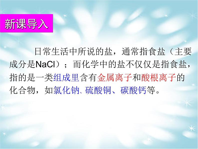 2020-2021学年九年级化学人教版下册第十一单元 课题1 生活中常见的盐 课件02