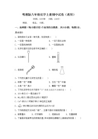 粤教版八年级化学上册期中试卷（通用）