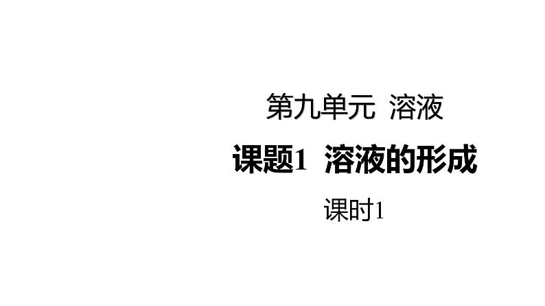 课题1溶液的形成（第1课时溶液的形成）2021-2022学年九年级化学下册同步（人教版）课件PPT01