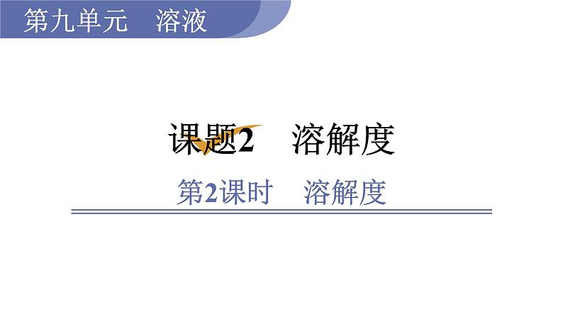 人教版九年级化学下册 9.2.2溶解度 课件第1页