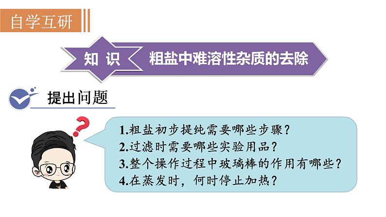 人教版九年级化学下册 11.3实验活动8　粗盐中难溶性杂质的去除 课件03