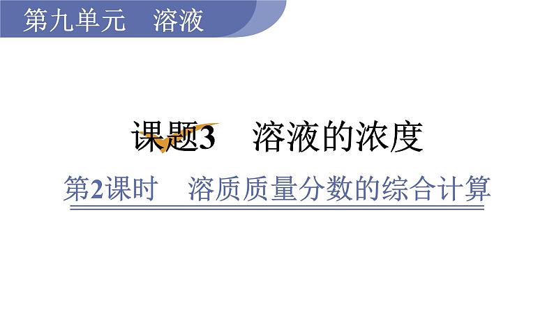 人教版九年级化学下册 9.3.2溶质质量分数的综合计算 课件第1页