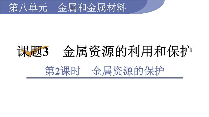 人教版九年级化学下册 8.3.2金属资源的保护 课件01