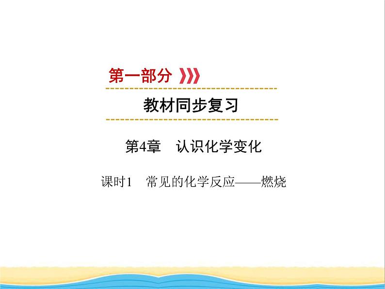 遵义专用中考化学一轮复习第4章认识化学变化课时1常见的化学反应_燃烧课件第1页