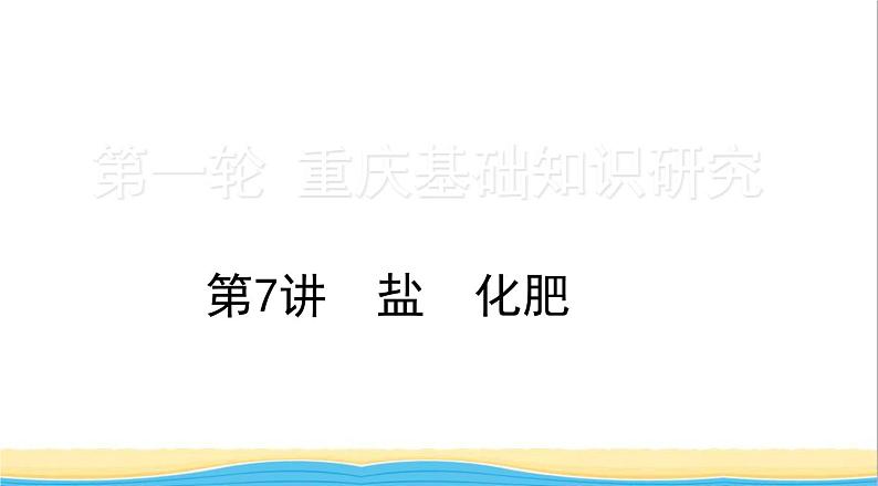 中考化学总复习一轮复习第一单元常见的物质第7讲盐化肥课件第1页