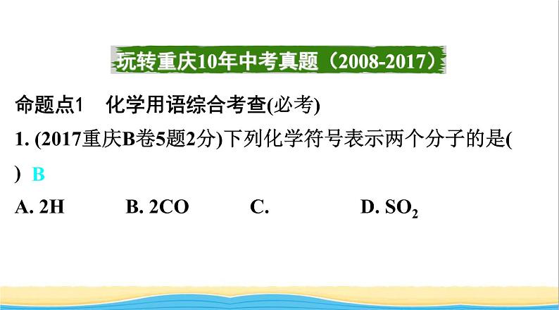 中考化学总复习一轮复习第二单元化学基本概念和原理第12讲化学用语课件第2页