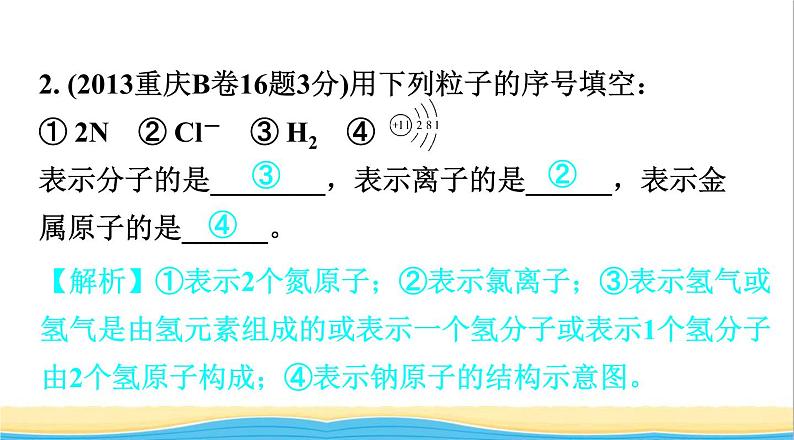 中考化学总复习一轮复习第二单元化学基本概念和原理第12讲化学用语课件第3页