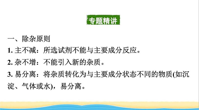 中考化学二轮复习三物质的共存检验与鉴别除杂类型三物质的除杂课件02