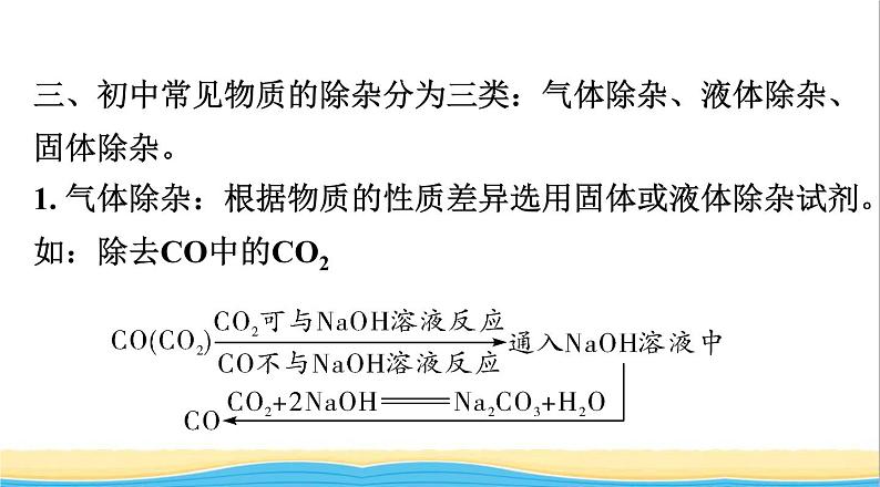 中考化学二轮复习三物质的共存检验与鉴别除杂类型三物质的除杂课件05