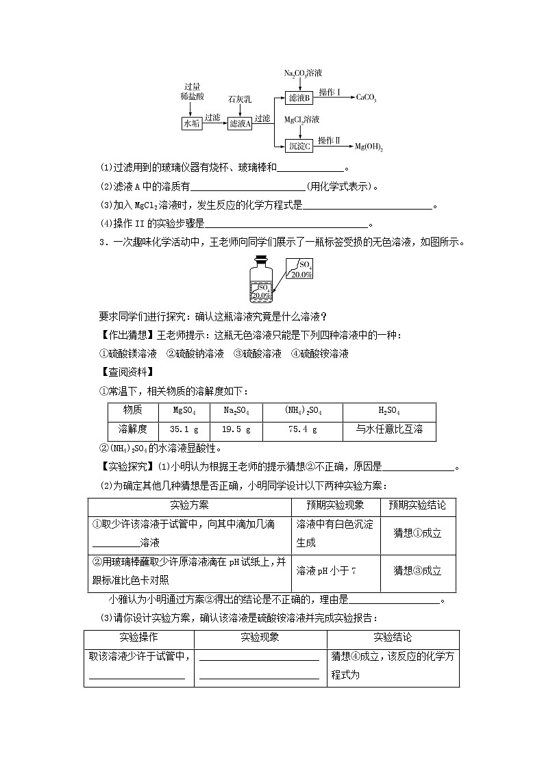 中考化学总复习专题4科学探究优化训练第2页
