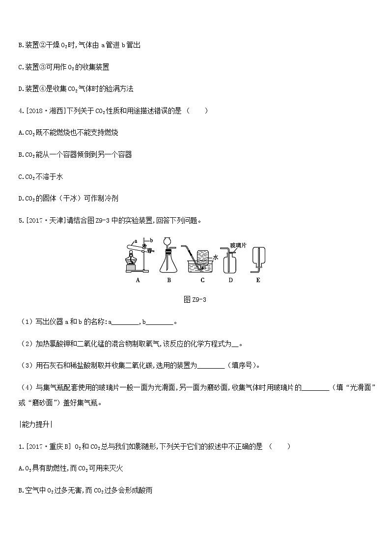 中考化学一轮复习第六单元燃烧与燃料课时训练09大自然中的二氧化碳练习鲁教版第2页