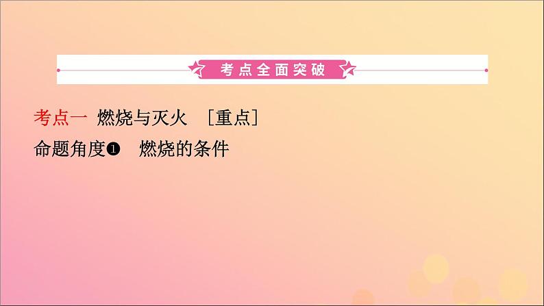 山东专版中考化学总复习第六讲燃料与燃烧第1课时燃烧与灭火化石燃料的利用课件五四制第2页