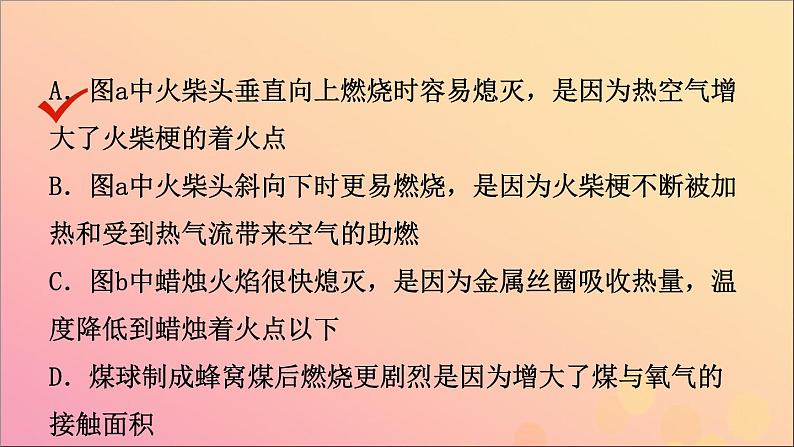 山东专版中考化学总复习第六讲燃料与燃烧第1课时燃烧与灭火化石燃料的利用课件五四制第8页