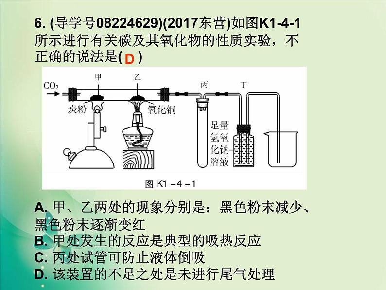 广东专版中考化学复习第一部分身边的化学物质第四节碳和碳的氧化物作业课件第5页