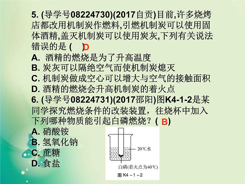 广东专版中考化学复习第四部分化学与社会发展第一节化学与能源和资源的利用作业课件04