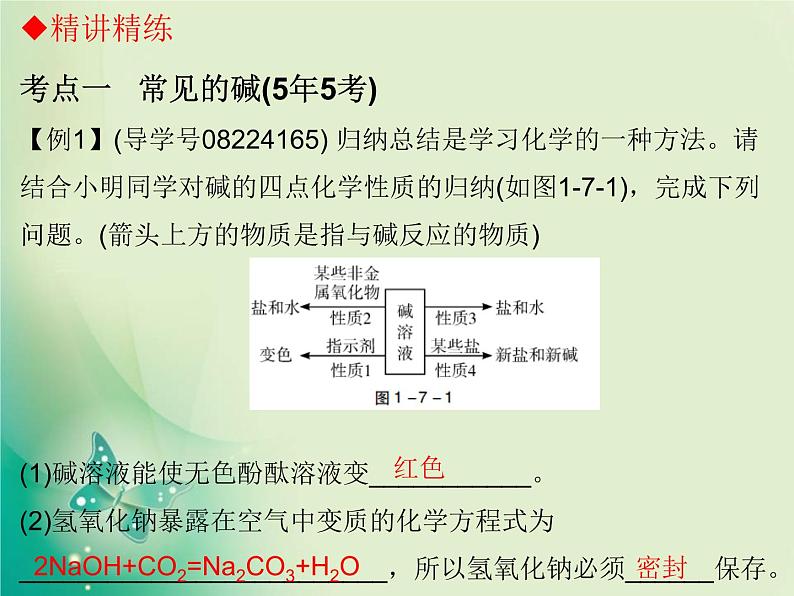 广东专版中考化学复习第一部分身边的化学物质第七节常见的碱课件第8页