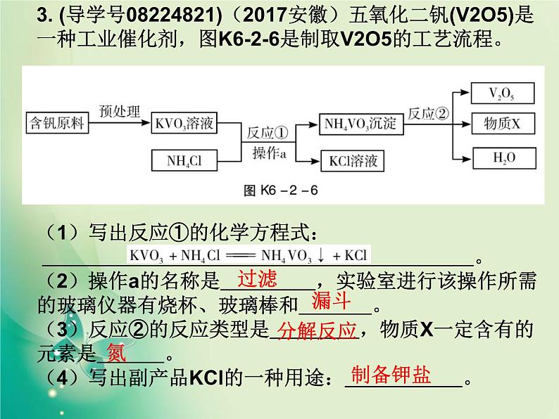 广东专版中考化学复习第六部分专题突破专题二化学工艺流程题作业课件第8页