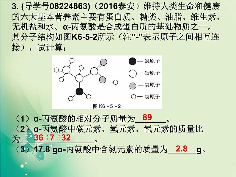 广东专版中考化学复习第六部分专题突破专题五化学计算题作业课件04