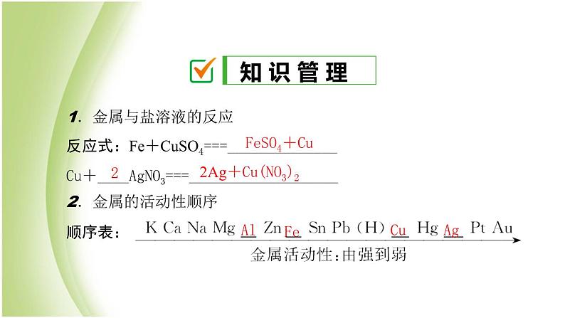 九年级化学下册第九单元金属第二节金属的化学性质第2课时金属与盐溶液的反应金属活动性顺序课件鲁教版02