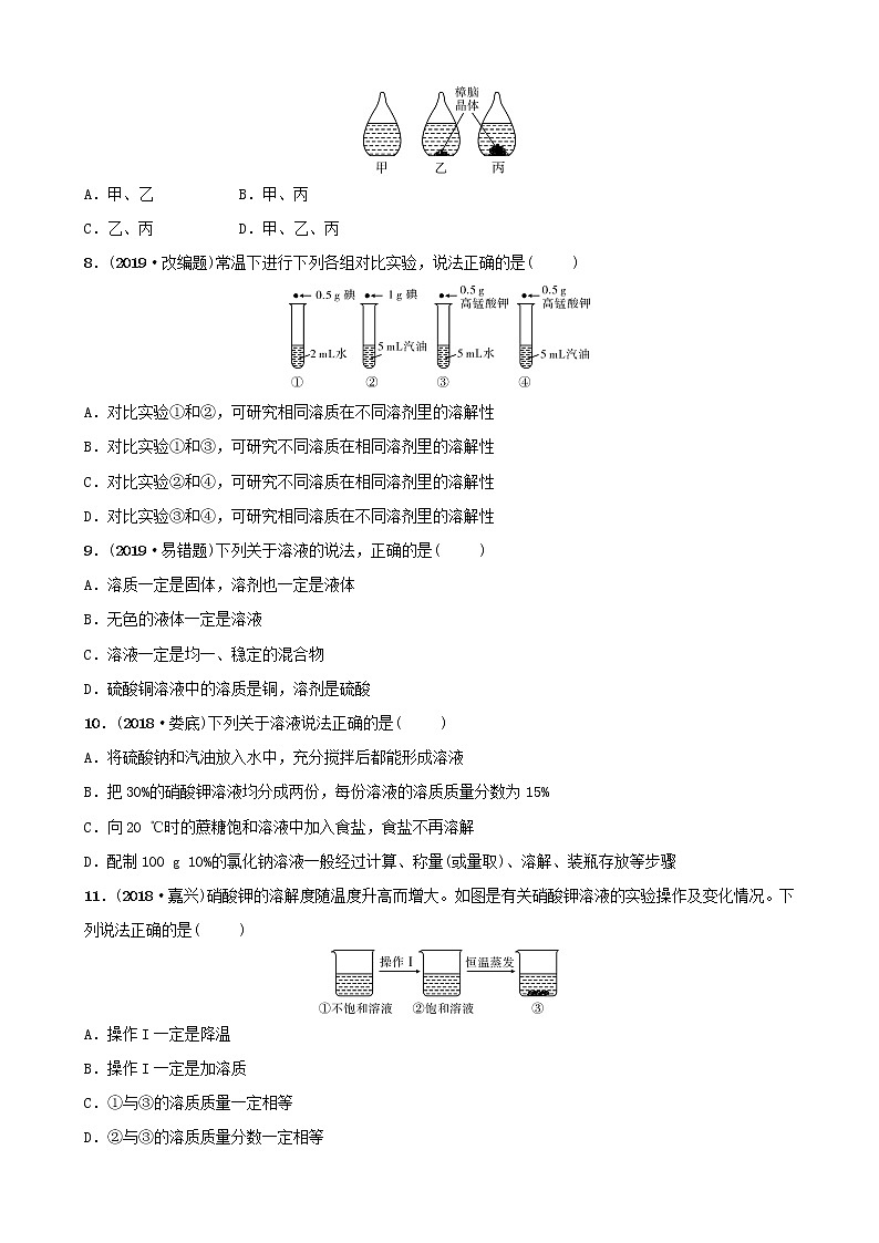 河北省中考化学一轮复习第四讲溶液练习第2页