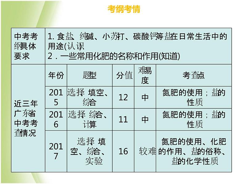 广东专版中考化学总复习第三部分身边的化学物质第14考点常见的盐和化肥课件03