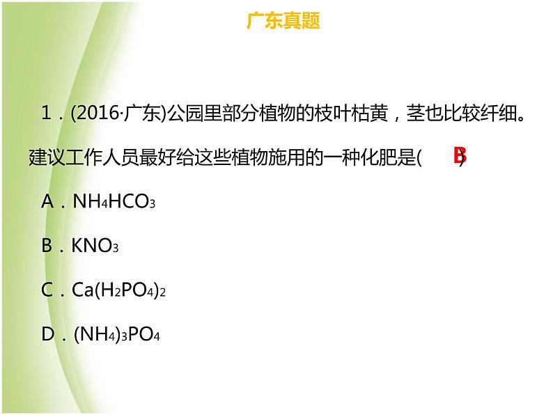 广东专版中考化学总复习第三部分身边的化学物质第14考点常见的盐和化肥课件04