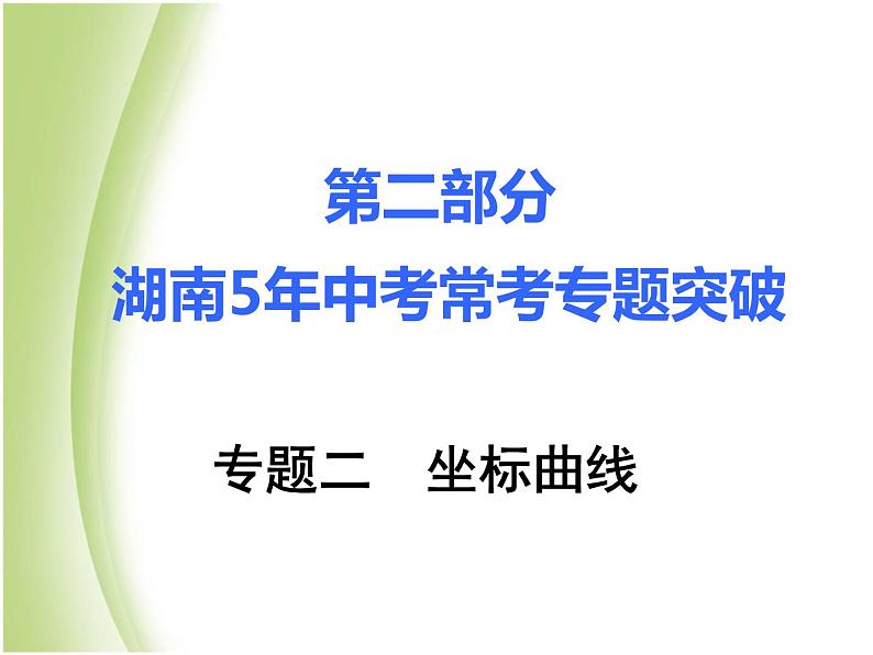 湖南省中考化学复习突破专题二坐标曲线课件01