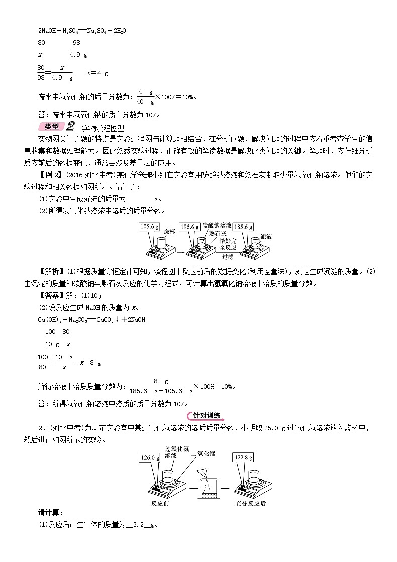 河北专版中考化学复习重点题型突破篇专题9综合计算题精讲练习第2页