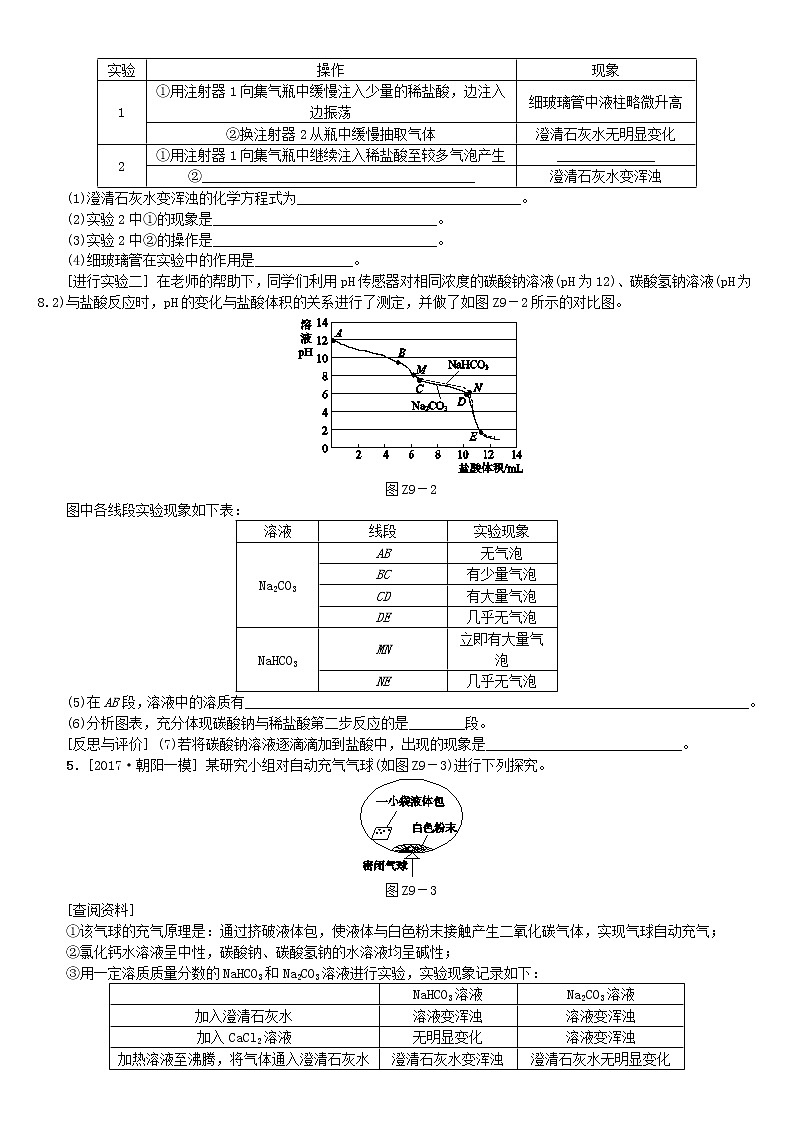 北京专版中考化学基础复习专项突破九科学探究之酸碱盐的性质练习03