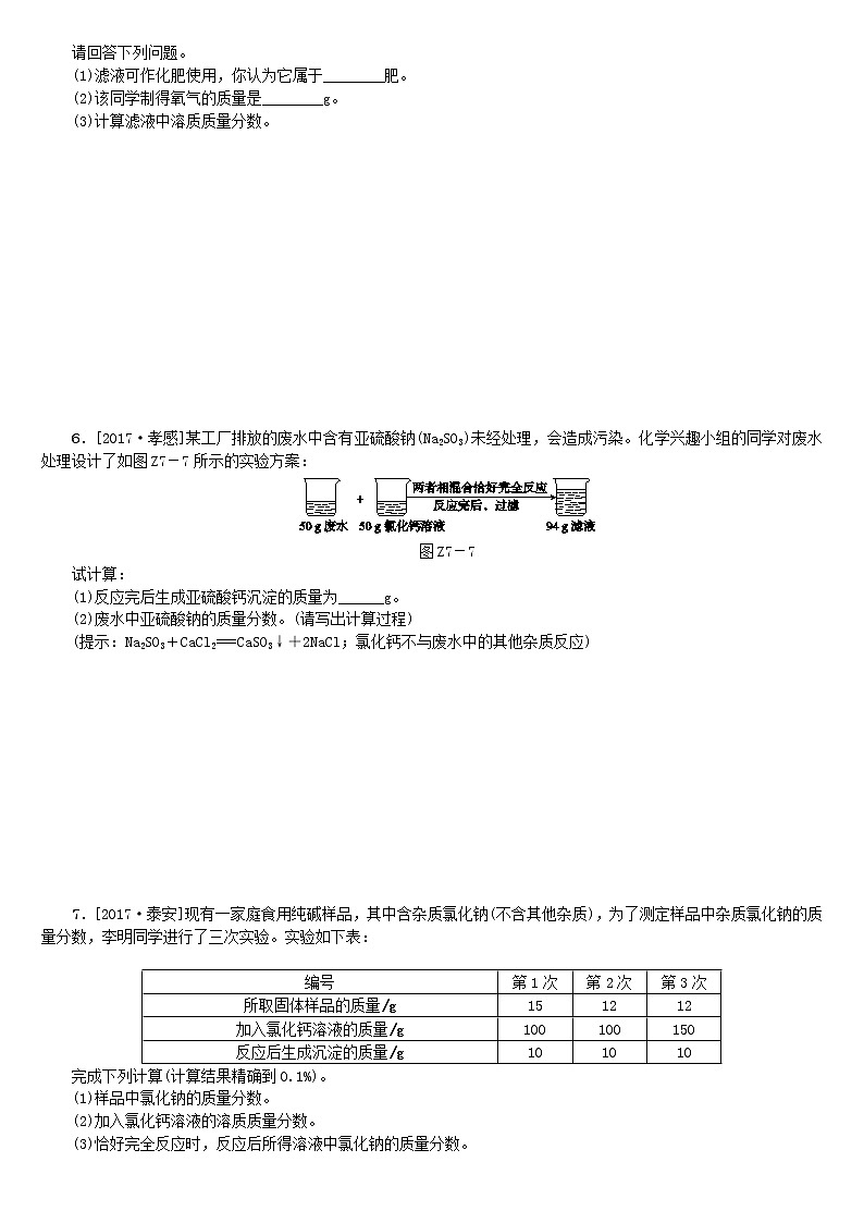连云港专版中考化学复习题型训练7第2页