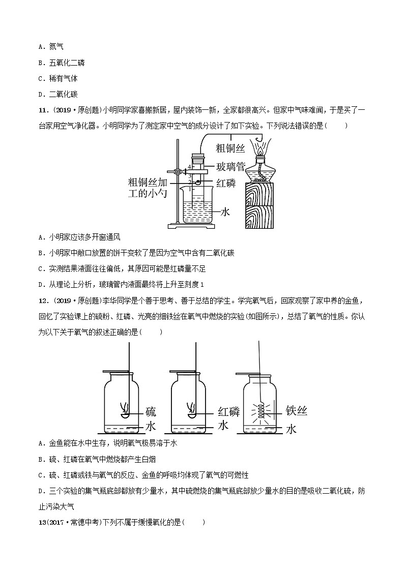 山东诗营市初中化学学业水平考试总复习第二单元我们周围的空气练习第3页