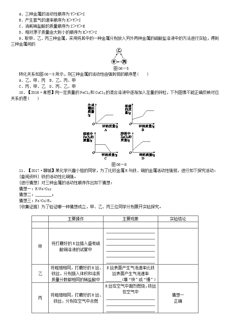中考化学复习滚动小专题六金属活动性顺序练习新版鲁教版第3页