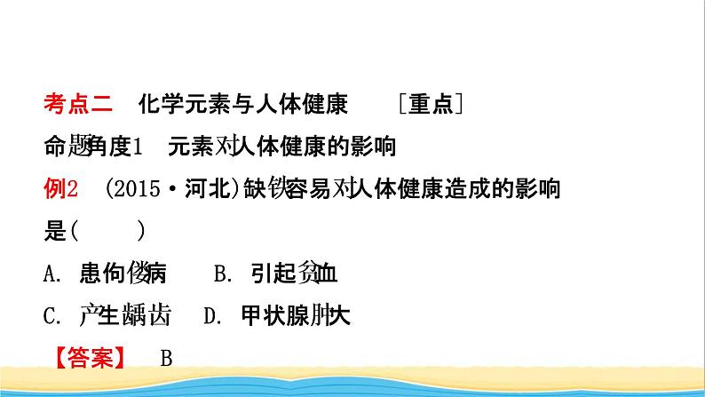 河北省中考化学一轮复习第十四讲化学与生活课件05