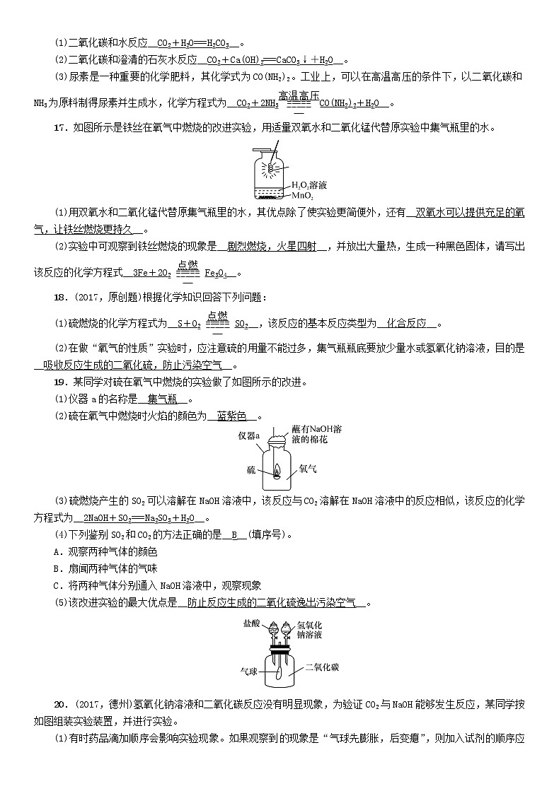 遵义专版中考化学总复习教材知识梳理第2章身边的化学物质精练练习第3页