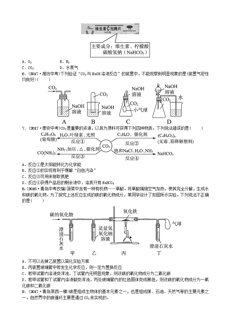 淄博专版中考化学复习八第六单元燃烧与燃料二随堂演练鲁教版第2页