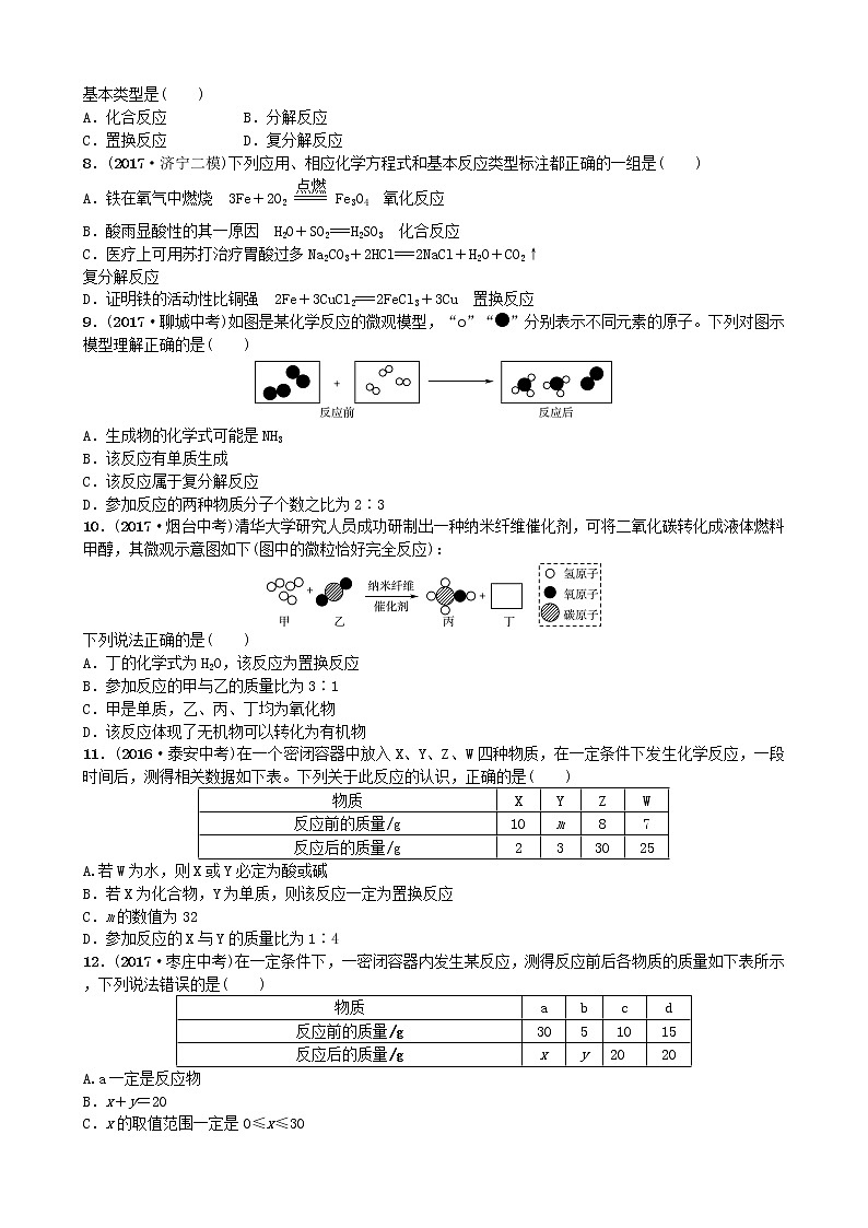 山东省济宁市中考化学复习第六讲随堂演练练习第2页