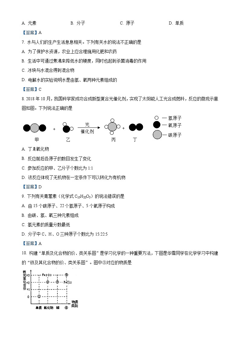 2021年江苏省盐城市亭湖区盐城市初级中学中考一模化学试题及答案02