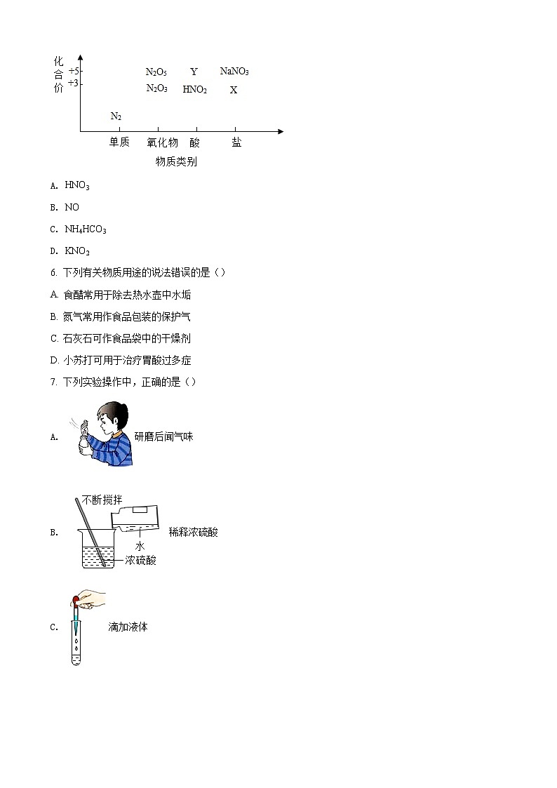 精品解析：2020年江苏省盐城市响水县中考一模化学试题（原卷版）第2页