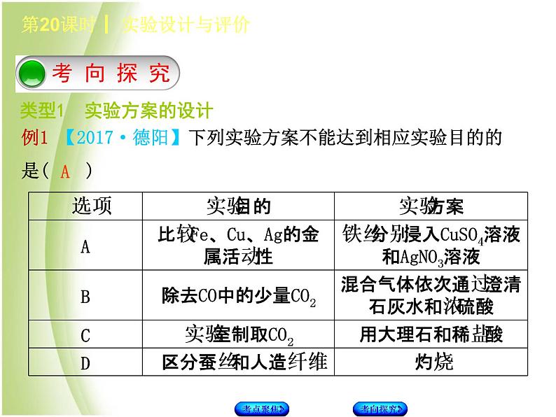 湖南省中考化学复习专题五科学探究第20课时实验设计与评价课件07