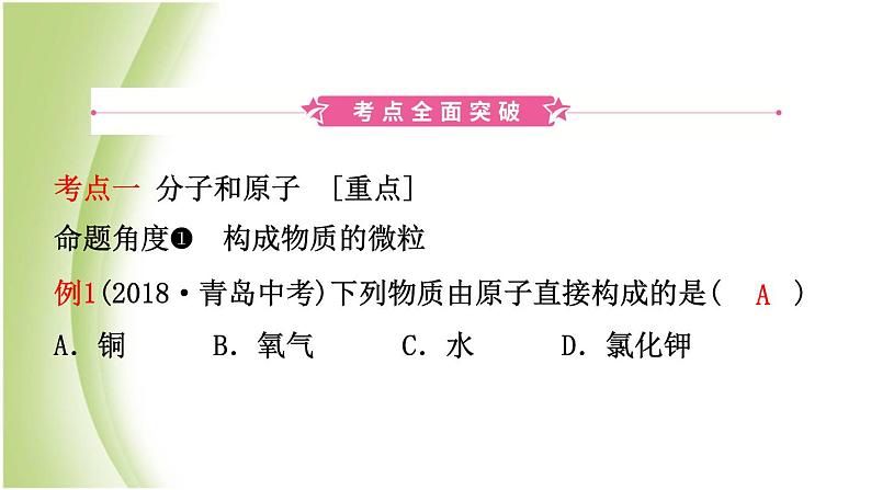 山东诗营市初中化学学业水平考试总复习第三单元物质构成的奥秘课件第2页