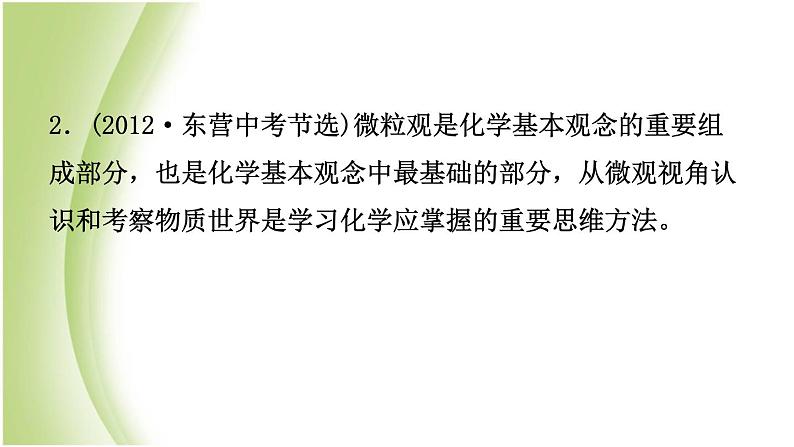 山东诗营市初中化学学业水平考试总复习第三单元物质构成的奥秘课件第5页