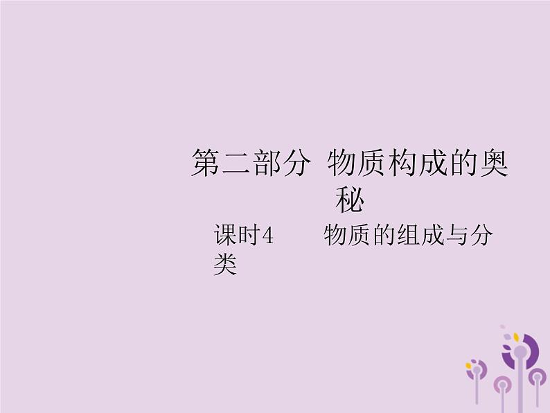 山西省中考化学复习课时4物质的组成与分类课件01