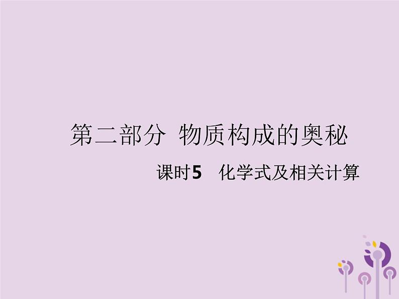 山西省中考化学复习课时5化学式及相关计算课件第1页