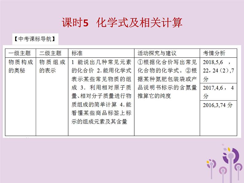 山西省中考化学复习课时5化学式及相关计算课件第2页