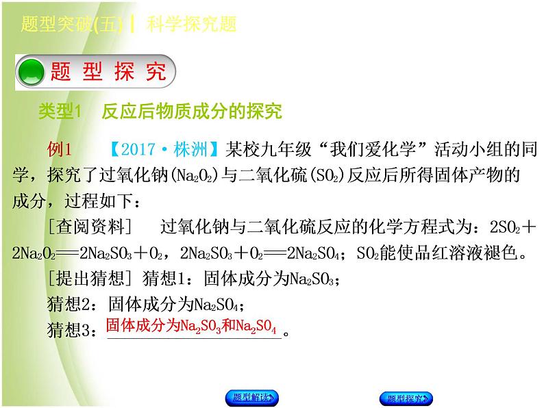 湖南省中考化学复习题型突破五科学探究题课件第4页