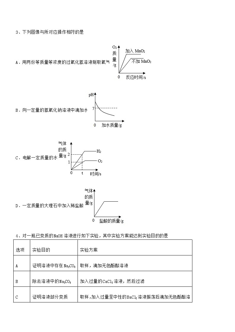 2021-2022年最新人教版九年级化学下册第十单元 酸和碱期中复习试卷真题第2页