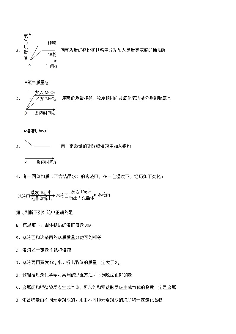2022年最新人教版九年级化学下册第九单元溶液期中试卷（真题）第2页