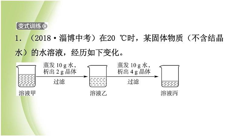 山东诗营市初中化学学业水平考试总复习第九单元溶液第2课时溶解度及溶解度曲线课件第5页